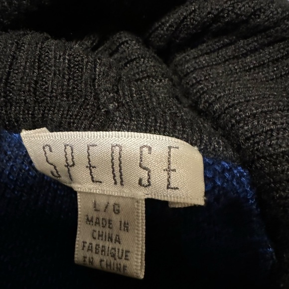 Spense Size Large oversized royal blue and black geometric sweater- EUC - Picture 10 of 11